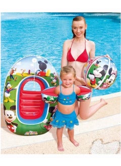 Bestway Bestway Kids' Beach Toy Set - Mickey Mouse Design - Wheeled Bag Includes Float, Armrest, 51cm Beach Ball 91017  - Image 2