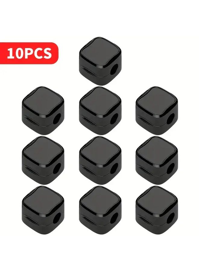 10 Black Magnetic Adhesive Cord Holders No Drill Cable Clips Desk Car Fridge - Image 5