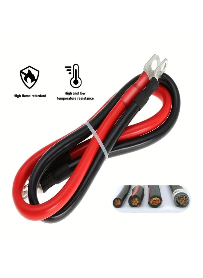 2 Pcs 30 50 70 Car Battery Cables 5AWG 16mm² 100Cm M8 Copper Ring Terminals - Image 4