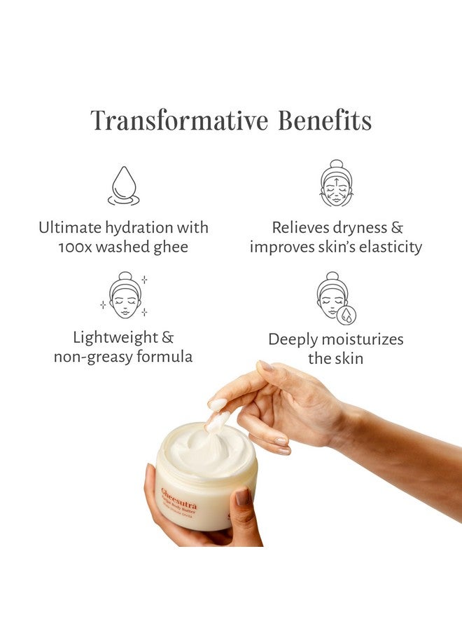 Shankara GheesutrÄ Parijat Body Butter with Ayurvedic Ghee, Kokum Butter, and Aloe Vera for Dry Skin Hydration and Nourishment, Unisex Natural Glow Skin Rejuvenation - 200ml - Image 3