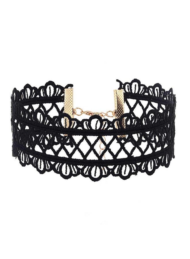 Zoestar Lace Choker Necklaces Vintage Black Elastic Stretch Necklace Chain Accessories For Women - Image 1