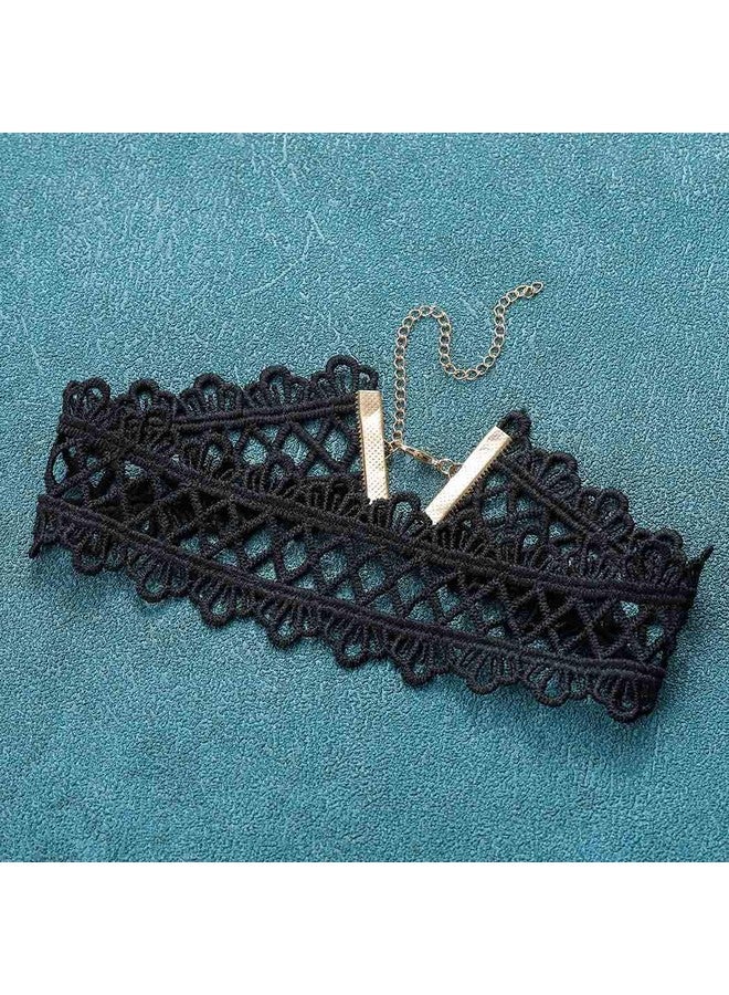 Zoestar Lace Choker Necklaces Vintage Black Elastic Stretch Necklace Chain Accessories For Women - Image 3