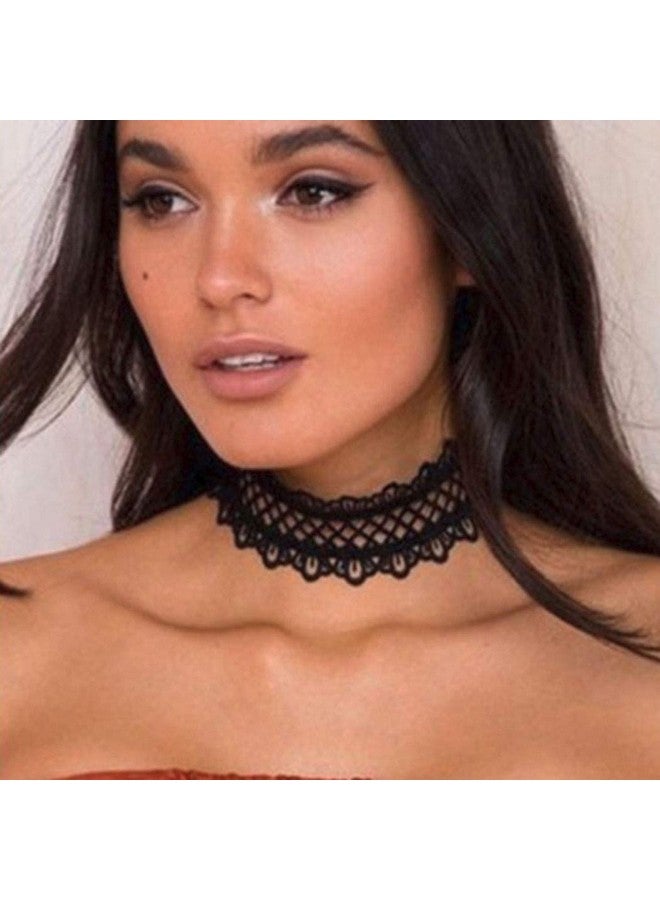 Zoestar Lace Choker Necklaces Vintage Black Elastic Stretch Necklace Chain Accessories For Women - Image 5