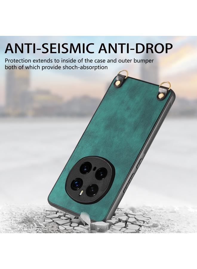 erorex Case For Honor Magic7 Pro Vintage Leather PC Back Cover Phone Case with Crossbody Strap - Image 5