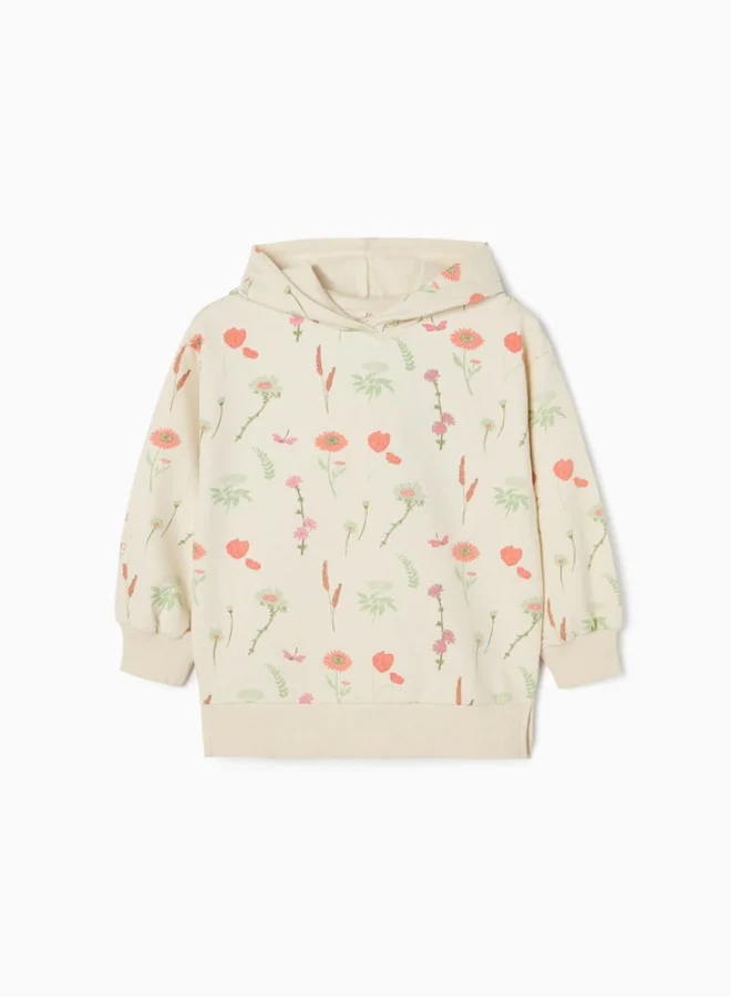 زيبي Zippy Hooded Sweatshirt With Floral Motif For Girls