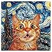 PPuzzling Cat Puzzles for Adults 1000 Pieces Starry Night Aesthetic Jigsaw Puzzles Funny Kitten Animal Landscape Scenic Puzzle as Home Decor - Image 4