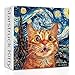 PPuzzling Cat Puzzles for Adults 1000 Pieces Starry Night Aesthetic Jigsaw Puzzles Funny Kitten Animal Landscape Scenic Puzzle as Home Decor - Image 2