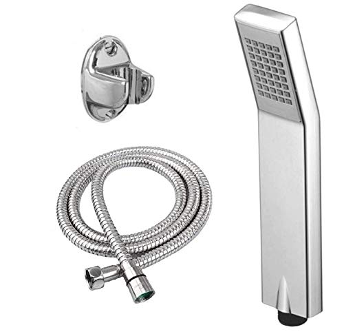ANMEX ANMEX Arch Hand Rain Shower ABS 10 Long Glossy Chrome Finish with 15mtr SS Shower Tube and Wall Hook Silver Chrome Finish  - Image 1