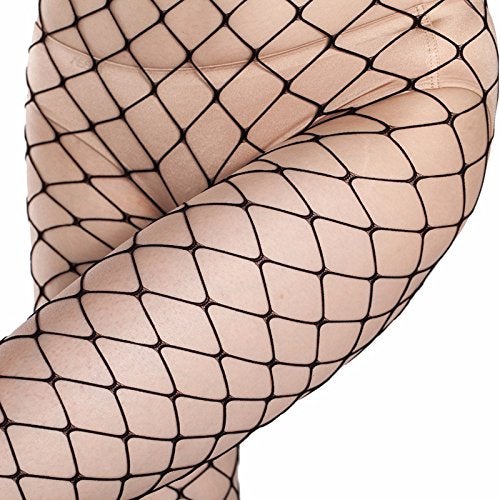 CLOUDWOOD Women's Cotton Fishnet Stockings (CLWDLEG023, Black, Large) - Image 5