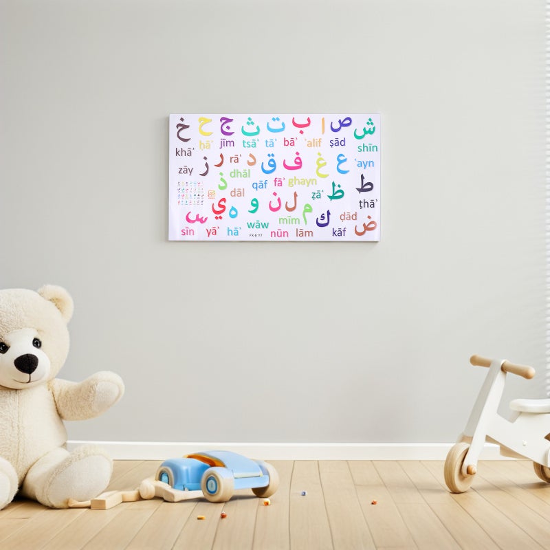 3PCS Alphabet Wall Decals: Kids Room Multicolor Arabic Stickers for Nursery Kindergarten Playroom Removable Self Adhesive Wall Decor - Image 4