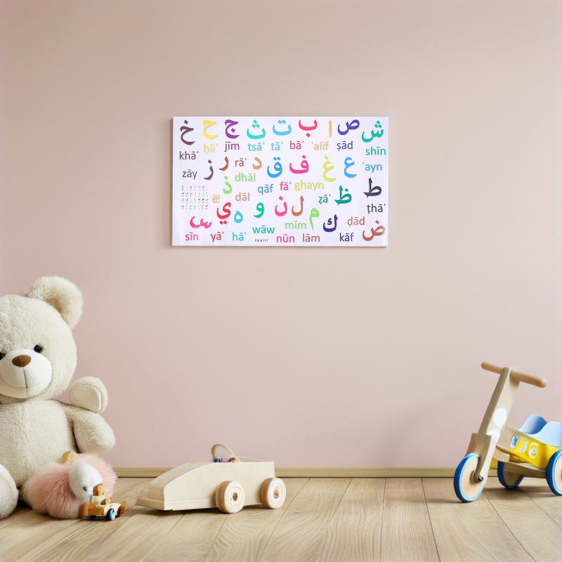 3PCS Alphabet Wall Decals: Kids Room Multicolor Arabic Stickers for Nursery Kindergarten Playroom Removable Self Adhesive Wall Decor - Image 2