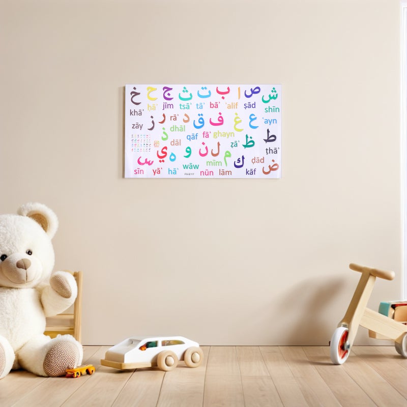 3PCS Alphabet Wall Decals: Kids Room Multicolor Arabic Stickers for Nursery Kindergarten Playroom Removable Self Adhesive Wall Decor - Image 5