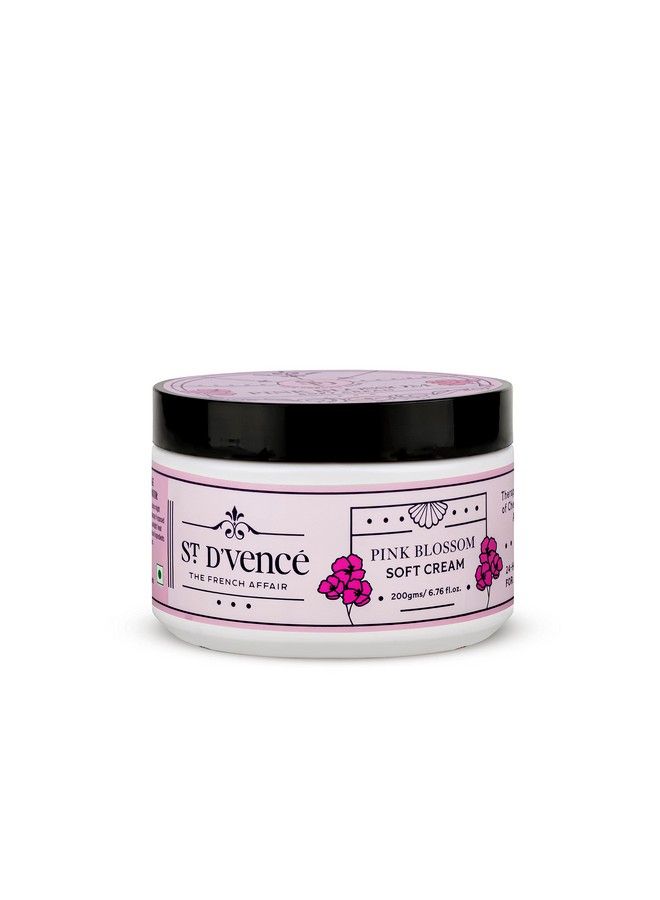 ST. D'VENCÉ St. D'vence Pink Blossom Soft Cream- 24hr of Intense Moisturization | Non Greasy | Lightweight | Paraben & Mineral Oil Free, 200 gm - Image 1