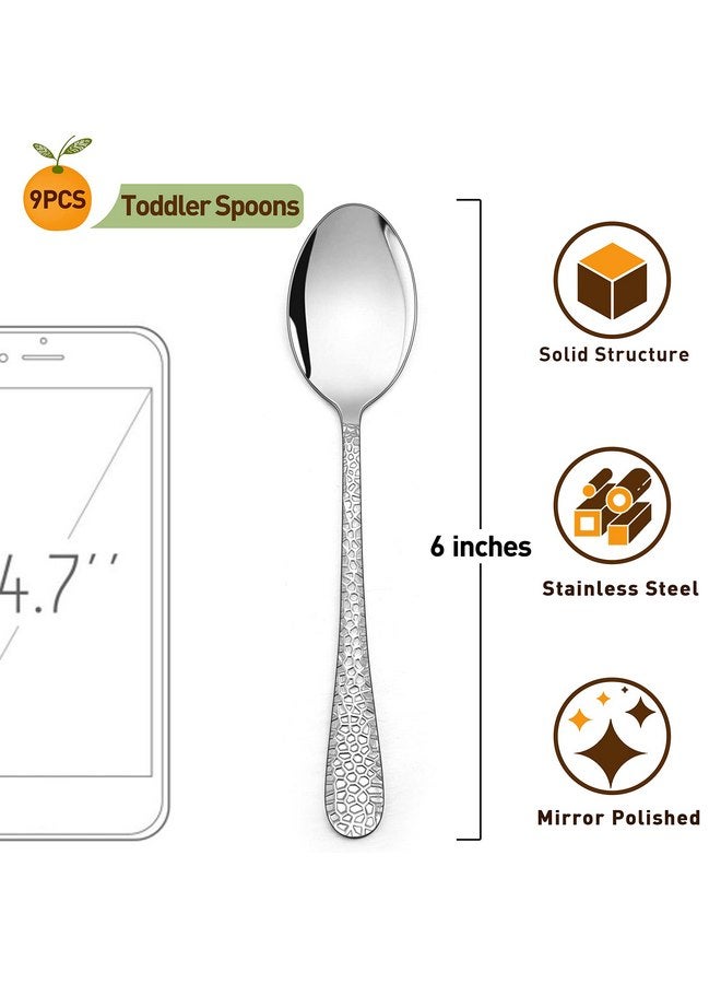 HaWare 9-Piece Stainless Steel Kids Spoons, HaWare Toddler Flatware, Kids Silverware Preschooler Utensils, Baby Spoons for Self Feeding, Mini Cutlery Set for Home Kitchen School, Healthy and Dishwasher Safe - Image 2