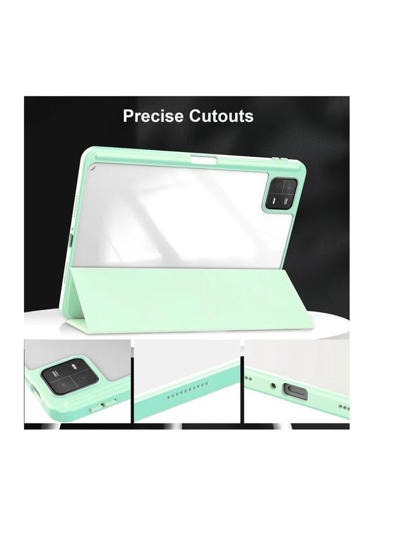 ProElite Smart Flip Case Cover for Xiaomi Mi Pad 6 11 inch Tablet, Transparent Back with Pen Holder, Dark Blue - Image 3