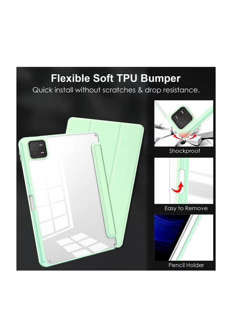 ProElite Smart Flip Case Cover for Xiaomi Mi Pad 6 11 inch Tablet, Transparent Back with Pen Holder, Dark Blue - Image 4