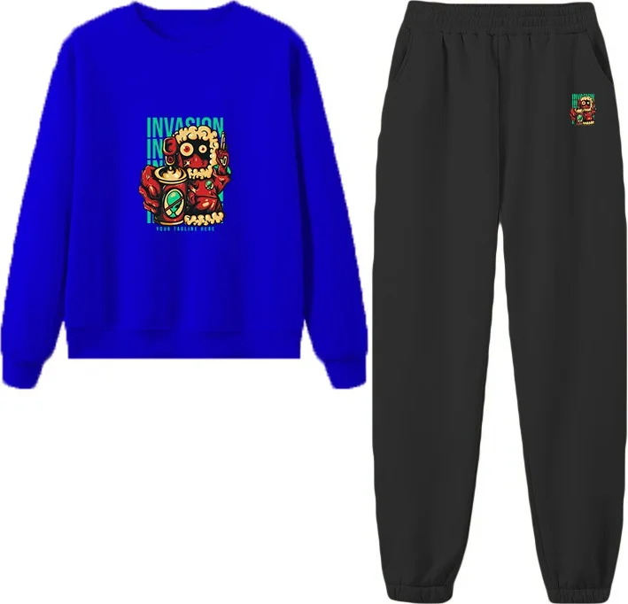 دوغ فش Tracksuit Set Oversize Intivefriend Printed Tracksuit Set,lover,couple Combination Red