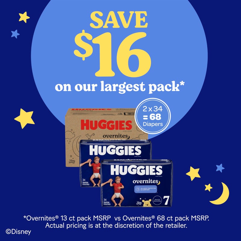 Huggies Size 7 Overnites Baby Diapers: Overnight Diapers, Size 7 (41+ lbs), 60 Ct, Packaging May Vary - Image 4