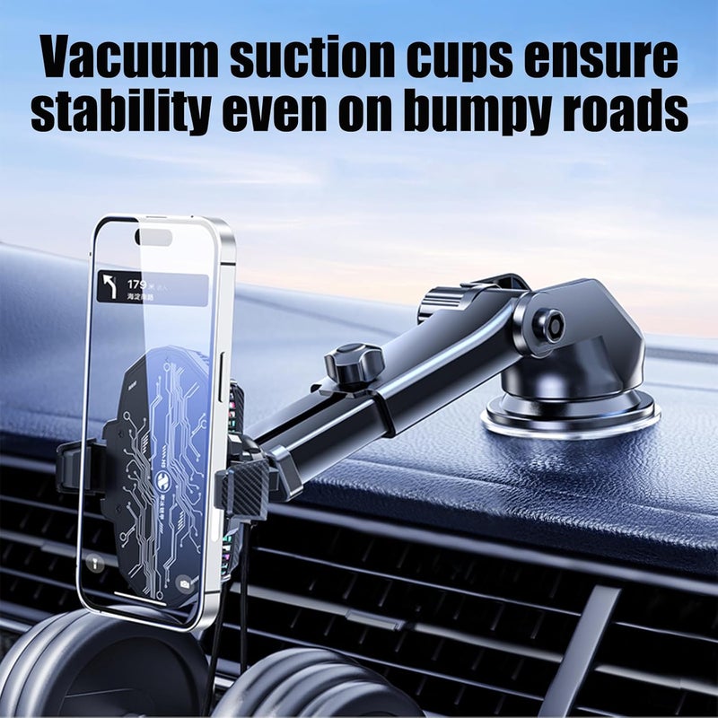 7JI OBEST Phone cooler stand for car, Mobile Holder with Cooling Fan, 360° Rotating, Phone Mount for Dashboard Windshield, Suction cup USB plug, Semiconductor Radiator, Universal for 4.7-6.8 inch Mobile - Image 3