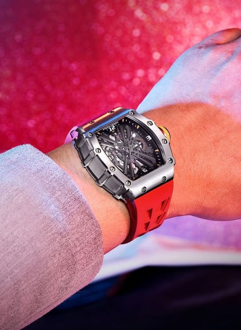 باغاني ديزاين الرجال الكوارتز حركة كرونوغراف متعددة الوظائف للماء ووتش قسط الأعمال ووتش اليومية الترفيه ووتش بد-1738 الفضة الأحمر - Image 2