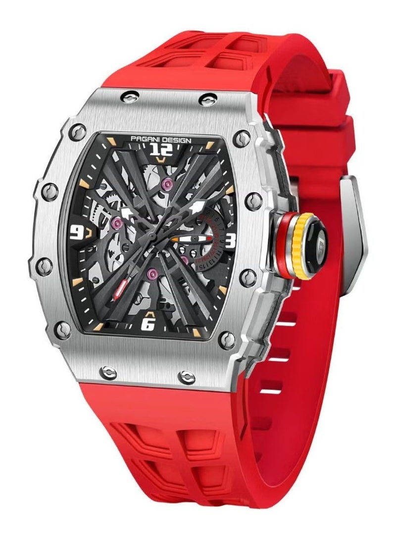 باغاني ديزاين الرجال الكوارتز حركة كرونوغراف متعددة الوظائف للماء ووتش قسط الأعمال ووتش اليومية الترفيه ووتش بد-1738 الفضة الأحمر - Image 1