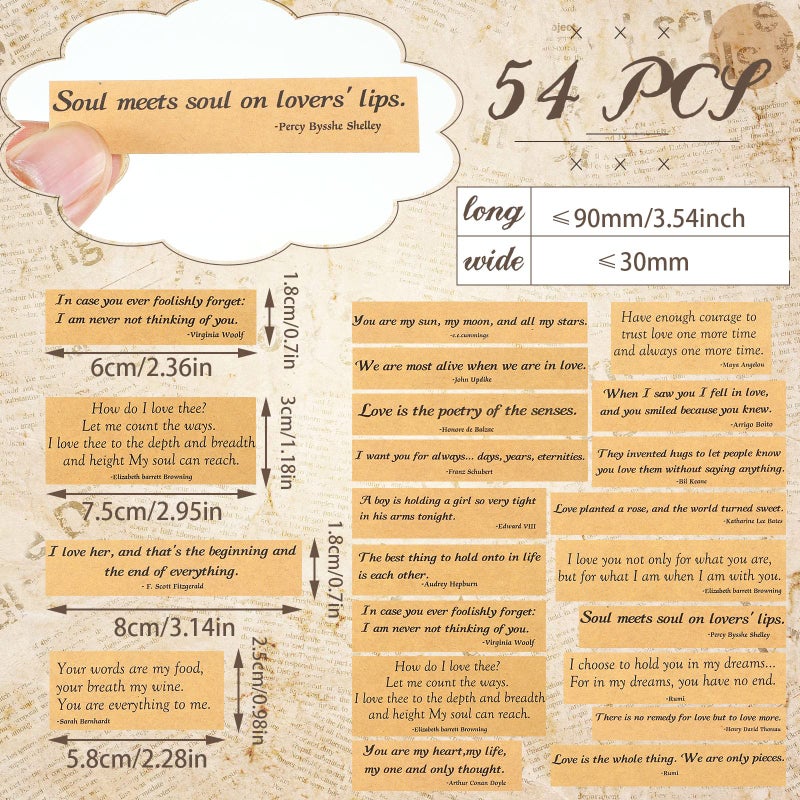 Outus 50 Sheets Talk Scrapbook Stickers Vintage Aesthetic Quote Phrases Words Scrapbooking Stickers for DIY Crafts Journaling Supplies Journal Collage Album Embellishment - Image 2