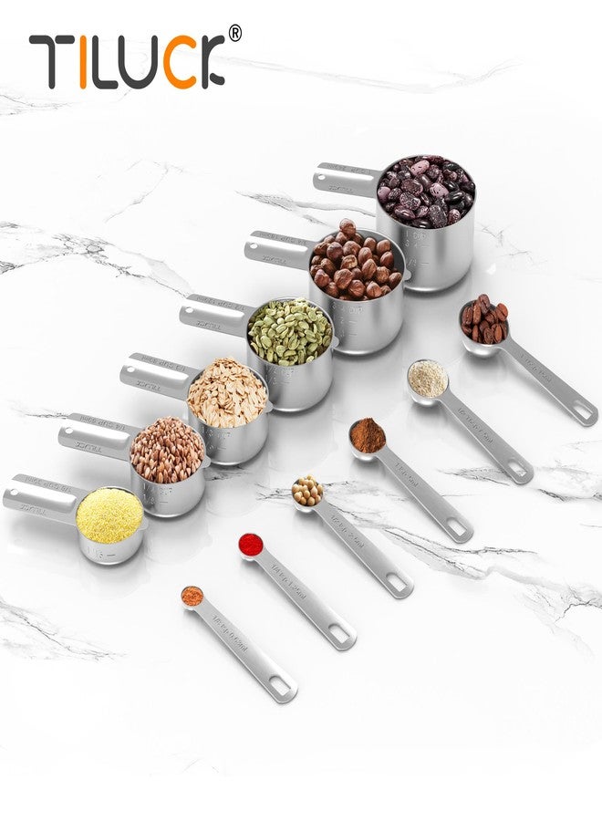 TILUCK Stainless Steel Measuring Cups & Spoons Set, Cups and Spoons,Kitchen Gadgets for Cooking & Baking (X-Large) - Image 5