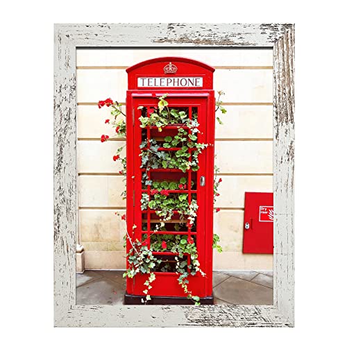 SESEAT 8x10 Picture Frame Rustic Distressed White Display Pictures for Wall and Tabletop 1 Pack