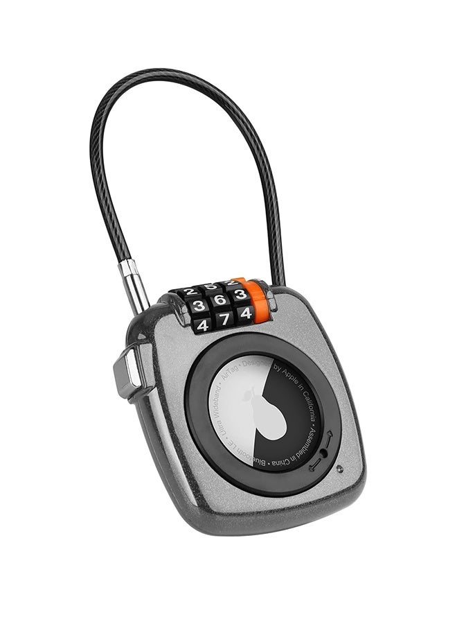 Compatible with Apple AirTag Secure Lock with Wire Cable, 3-Digit Combination Luggage Locks, Alloy Body Ultra Durable Anti-Lost Protective Case for Luggage, Bags, Suitcase, and Backpacks (Grey) - Image 1