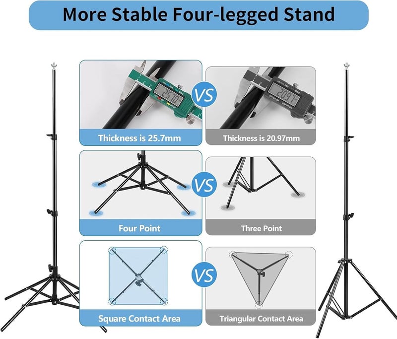 Motim Photography Backdrop Stand, Adjustable Backdrop Stand Kit for Parties, Weddings, Photography, Advertising Display（2M*3M） - Image 4