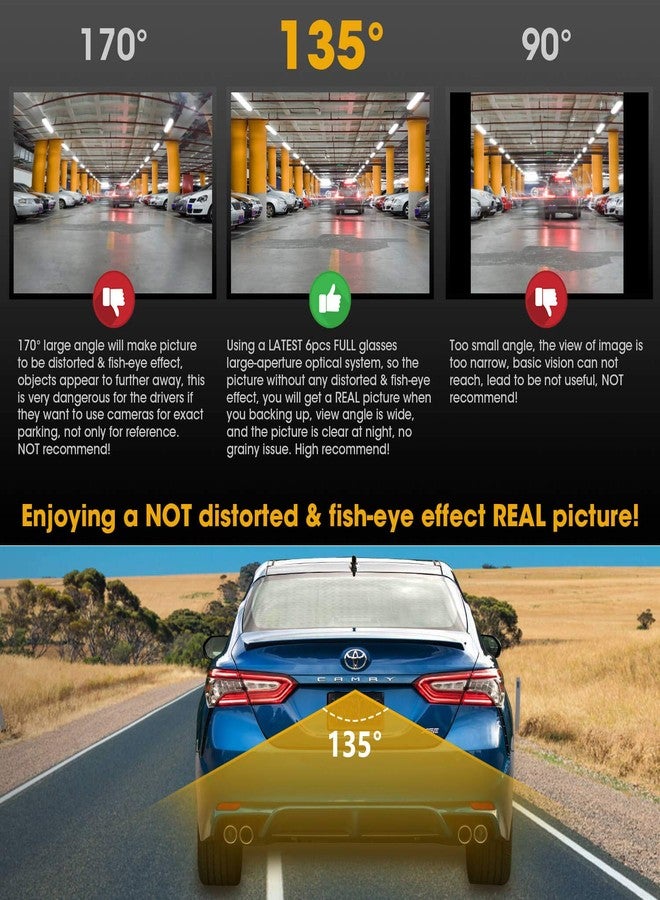 NATIKA Backup/Front/Side View Camera: No Distortion Effect Starlight Night Vision HD Metal Flush or Surface Mount 720P AHD and TVI Reverse Rear View Backup Camera for Cars Pickup Trucks SUVs RVs Vans - Image 2