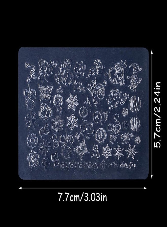 JALIYA Christmas Nail Charms Silicone Molds Flower Butterfly Nail Molds Christmas Bells Snowflake Nail Carving Templates 3D Gel Nail Art Sculpture Acrylic Nail Mold Embossed Nail Stencils Silicone Nail Tools - Image 2