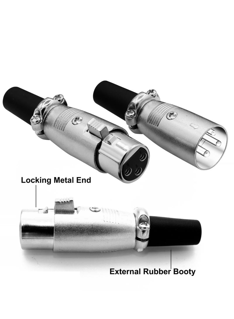 Excefore 10 Pieces 3 Pin XLR Male Female Microphone Audio Cable Connector, 5 Male and 5 Female XLR Mic Snake Plug, Microphone Audio Socket for High Conductivity and Ultra-Low Noise - Image 4