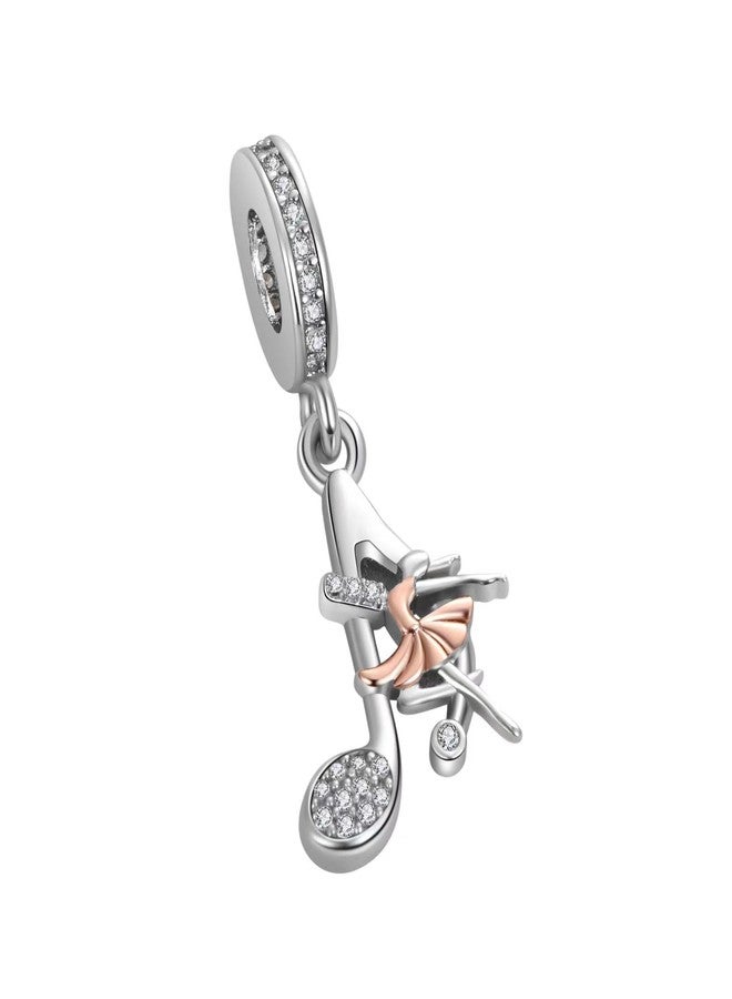 QeenseKc Music Note Dangle Charm Ballet Dancer Bead for Pandora Bracelet Present - Image 2