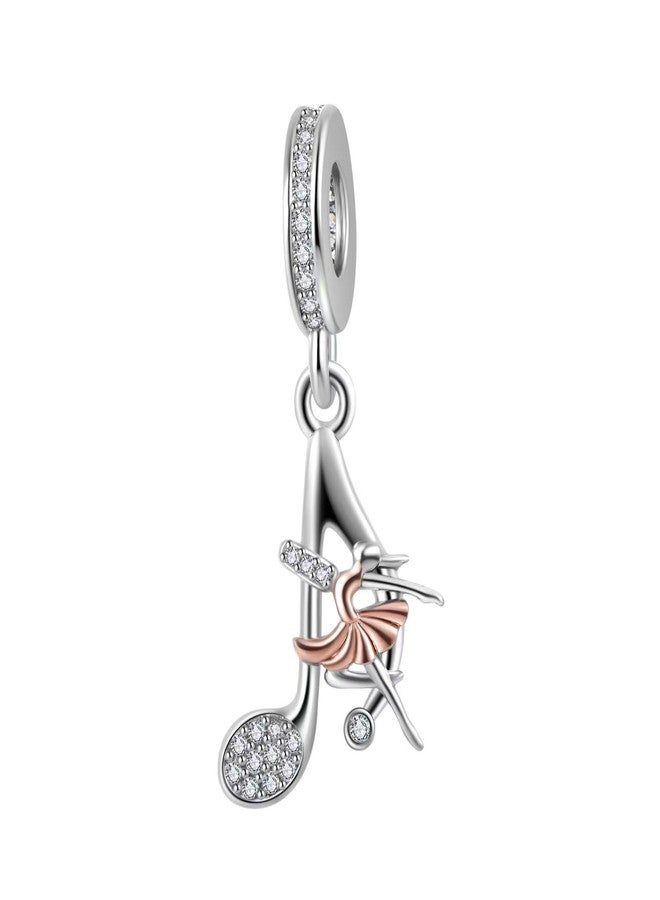 QeenseKc Music Note Dangle Charm Ballet Dancer Bead for Pandora Bracelet Present - Image 1
