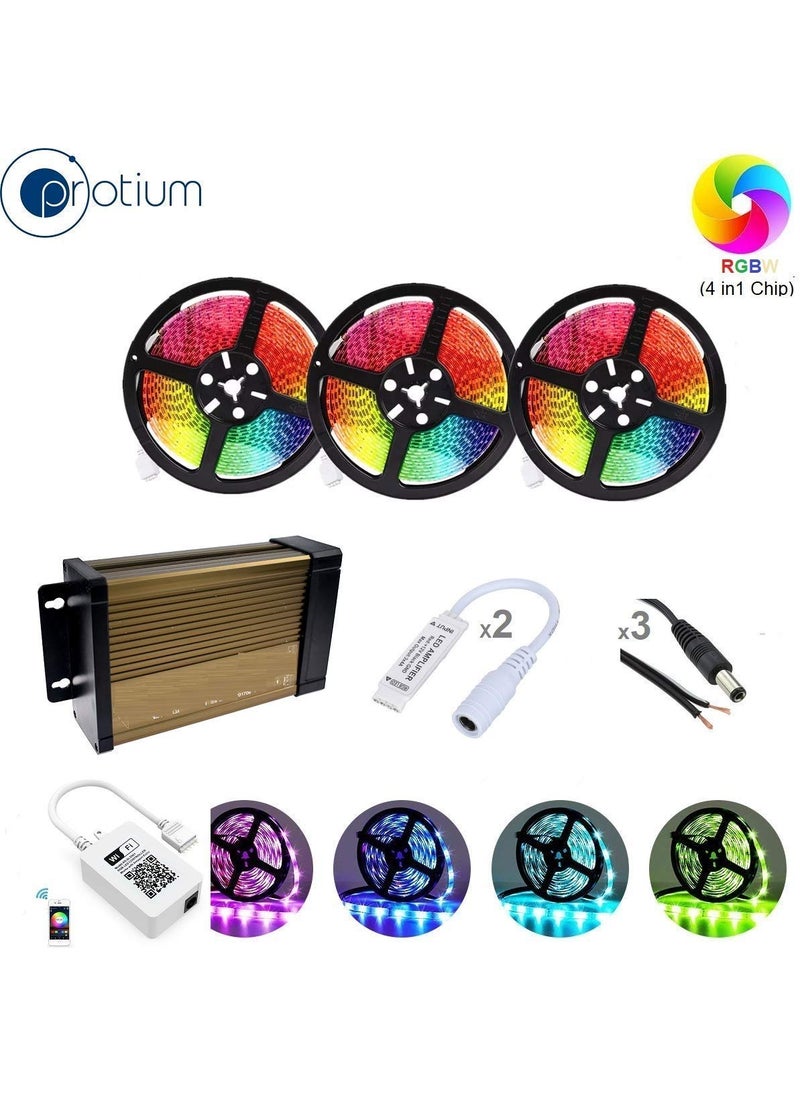 protium Protium WiFi RGBW 4in1 Light Strip Kit Compatible with Alexa Google Home IFTTT 15 Meter Set 60Lm PRMS060PW4  - Image 3