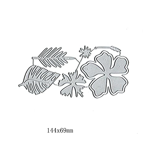 DDeehs 7PCS Hawaiian Flower Leaf Metal Die Cuts,Spring Flower Leaves Card Cutting Dies Cut Stencils DIY Scrapbooking Album Decorative Embossing Paper Dies Festival Card Making - Image 2