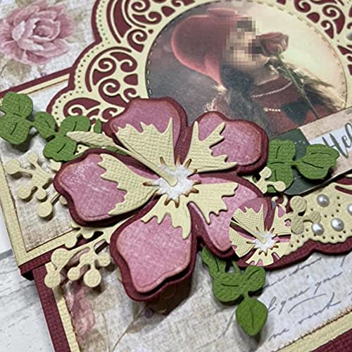 DDeehs 7PCS Hawaiian Flower Leaf Metal Die Cuts,Spring Flower Leaves Card Cutting Dies Cut Stencils DIY Scrapbooking Album Decorative Embossing Paper Dies Festival Card Making - Image 5