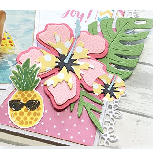 DDeehs 7PCS Hawaiian Flower Leaf Metal Die Cuts,Spring Flower Leaves Card Cutting Dies Cut Stencils DIY Scrapbooking Album Decorative Embossing Paper Dies Festival Card Making - Image 3