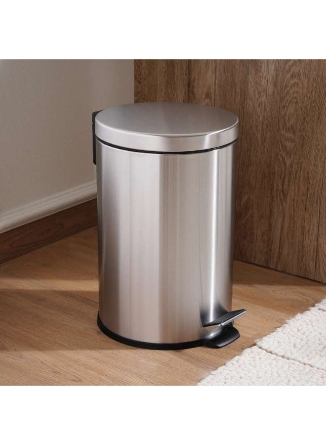 Pan Home سلة مهملات معدنية بدواسة ناعمة للإغلاق اليومي 36X30.2X44 سم 20 لتر - كروم - Image 2