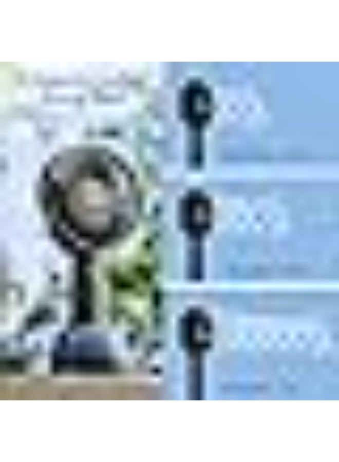 Oraimo Portable Fan & Desk Fan with Base 2-in-1, 17H Battery Life, 3-Speed Cooling, 7 Mood Light Handheld Fan Rechargeable USB-C, Ultra-Light 180g, Small Fan Personal Leather Grain Design Cozy Handle - Image 5