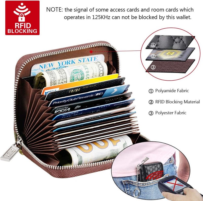 FurArt Zipper Wallet Women, RFID Blocking Credit Card Wallet, Business Card Holder, Compact Size KeyChain Wallet - Image 5