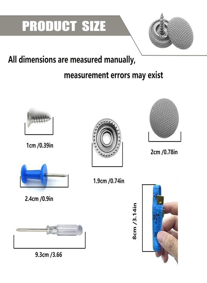 TEMI 60PCS Car Roof Headliner Repair Kit, Auto Roof Snap Rivets Retainer for Interior Ceiling Cloth Fixing Repair Buckle with Installation Tool (Grey Grid) - Image 5