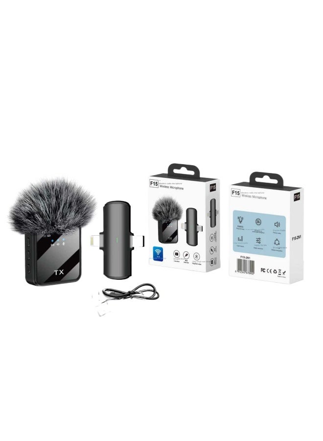 Neutral F11 Intelligent Noise Reduction Wireless Lapel Microphone Three-in-one Tiktok Microphone Outdoor Equipment - Image 1