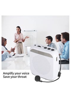 Y&D Voice Amplifier with Wired Microphone Headset, Portable Rechargeable PA System Speaker Personal Speech Amplifier, Loudspeaker for Teachers, Tour Guides/Coaches Metting/Yoga/Fitness (White)  - Image 4