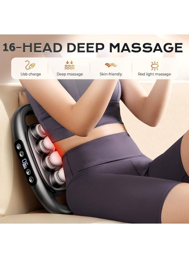 والالا مجموعة مسدس تدليك مكونة من 16 رأسًا، جهاز تدليك كهربائي عميق للأنسجة للظهر والكتفين والساقين والقدم وتخفيف عضلات الجسم، 3 أوضاع و30 مستوى قابل للتعديل، لون رمادي - Image 2