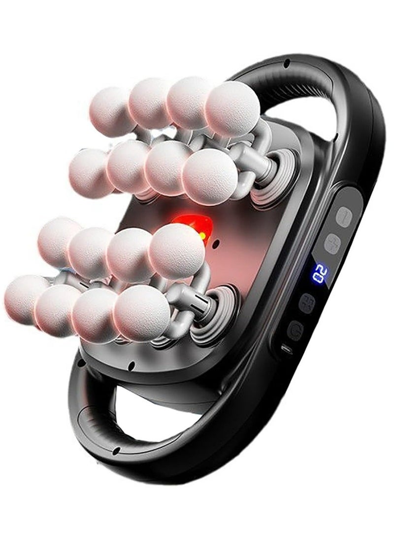 والالا مجموعة مسدس تدليك مكونة من 16 رأسًا، جهاز تدليك كهربائي عميق للأنسجة للظهر والكتفين والساقين والقدم وتخفيف عضلات الجسم، 3 أوضاع و30 مستوى قابل للتعديل، لون رمادي - Image 1