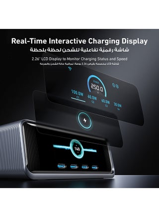 Prime 250W USB C Charger, Ultra-Fast 6-Port GaN Charging Station, 2.26" LCD Display and Smart Control Dial, Compatible with MacBook Pro/Air, iPhone 17/16/15, Huawei, Samsung, iPad and More - view 3