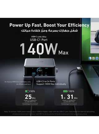 Prime 250W USB C Charger, Ultra-Fast 6-Port GaN Charging Station, 2.26" LCD Display and Smart Control Dial, Compatible with MacBook Pro/Air, iPhone 17/16/15, Huawei, Samsung, iPad and More - view 5