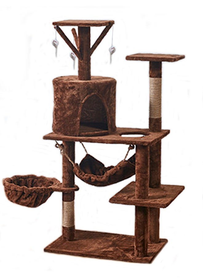 Yolu Wooden Cat Tree 125CM, Multi-Level Activity Cat Tower Furniture for Cats  - Image 1